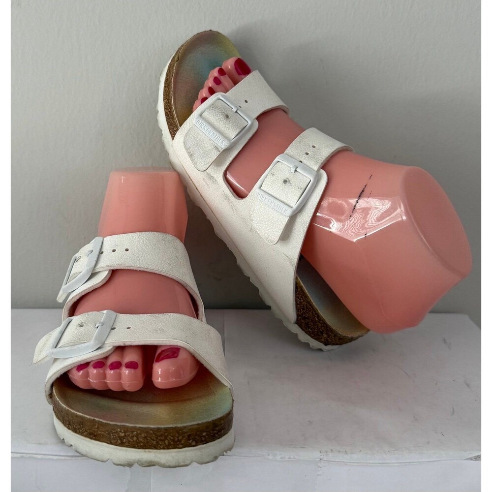 Birkenstock Arizona White Birkibuc Ombre Vegan Size 36
